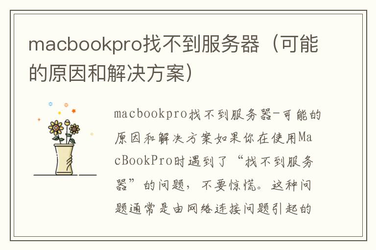 macbookpro找不到服務器（可能的原因和解決方案）