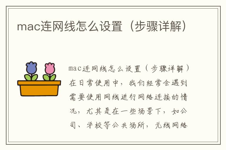 mac連網線怎么設置（步驟詳解）